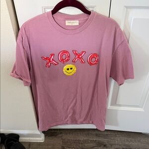 Simply Southern Pink Tee with XOXO and Smiley Design